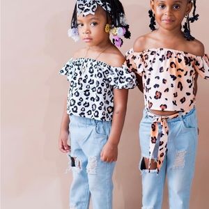Leopard Jean Set
